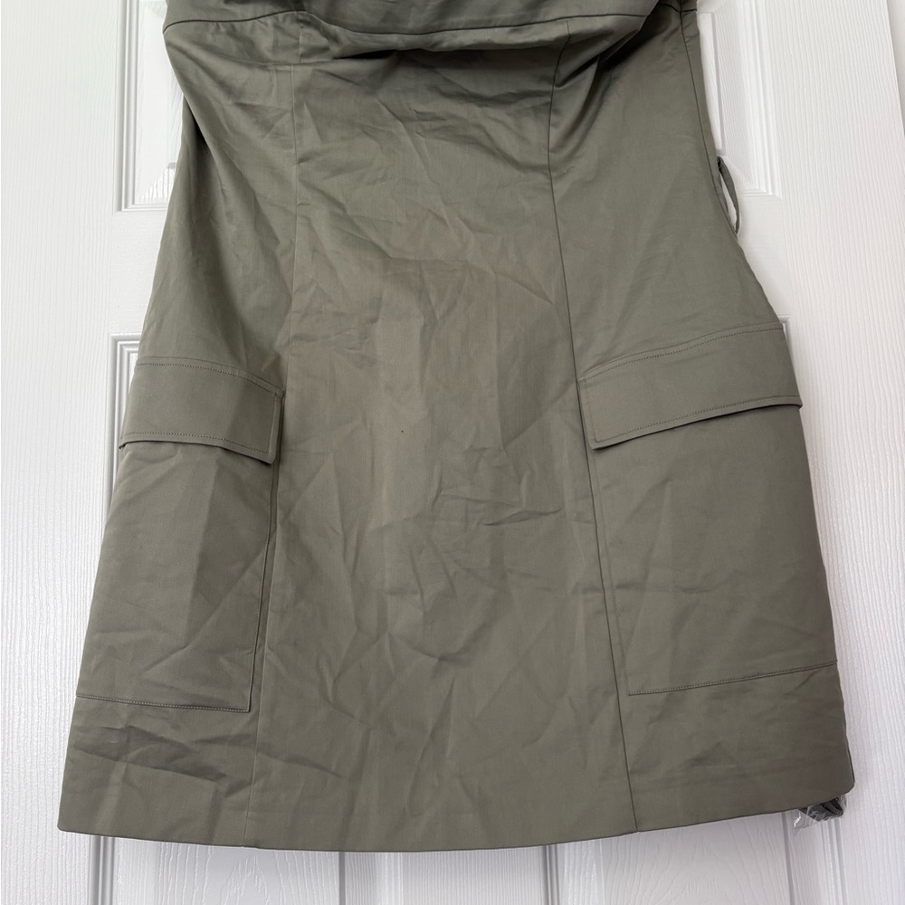 NWT Abercrombie & Fitch Olive Strapless Mini Dress with Utility Pockets
